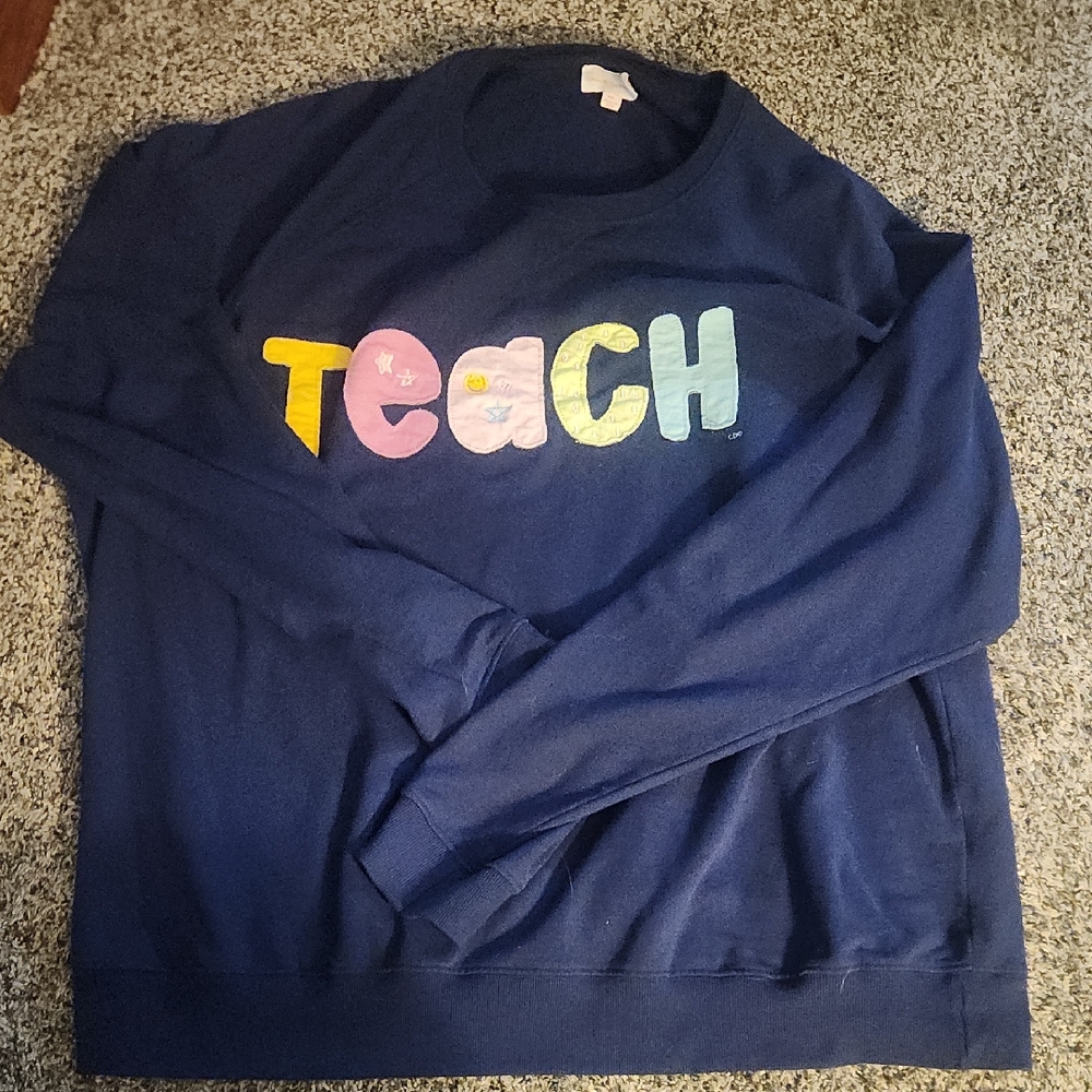 Navy 'Teach' Graphic Sweatshirt